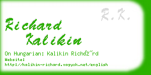 richard kalikin business card